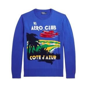 Polo Ralph Lauren Mens XL Blue Label Aero Club Cote D’ Knit Sweater $350
